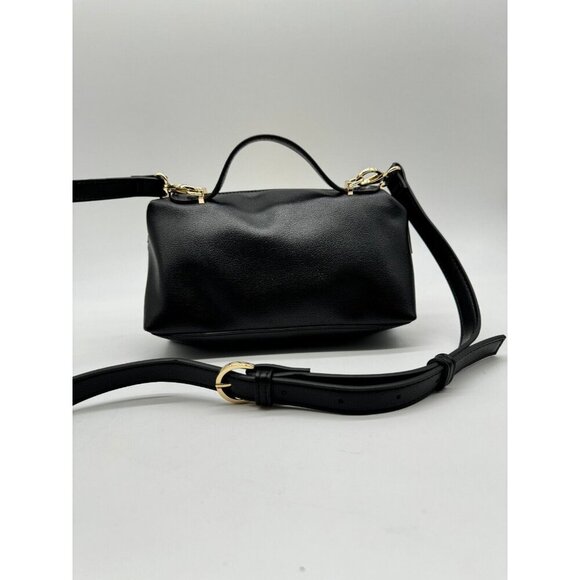 Macy's On 34th Allikay soft faux-leather top handle small crossbody bag - BLACK - Picture 4 of 10
